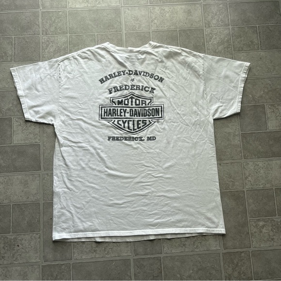 Y2K vintage Harley Davidson Motorcycles white Orange tshirt logo 2006 men XL - Picture 6 of 7